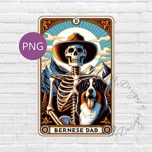Berner Dad Tarot Karte Png, Tarot Hund Png, Berner Berg Png, Tarot Karte Hunde, Skelett Tarot Karte Png Trendy Shirt, Digital Download