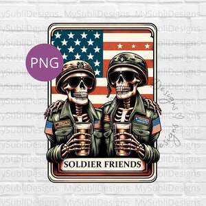 Soldat Freunde Tarot Karte Png, Militärfreunde png, Amerikanische Soldaten png, Patriotischer Soldat png, Skelett Tarot Karte png Digitaler Download