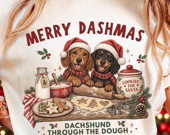 Dachshund Christmas PNG, Gingerbread Cookies Png, Merry Dashmas, Dachshund Shirt Designs, Christmas Dog Sublimation, Digital Download