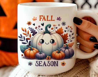 Herbstsaison Becherverpackung, Kürbisbecherverpackung, Herbst Vibes Tasse, 11 Unzen 15 Unzen, Herbst Sublimationsdesign, digitaler Download, Herbst Vibes PNG