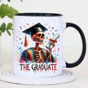 The Graduate Mug Wrap, Graduate Mug Wrap, Skeleton Graduation Gift, Sublimation Design, 11oz and 15oz, Digital Download, Mug Template