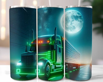 Truck Driver Tumbler Wrap, Truck Tumbler, Big Rig Trucker, 20oz Skinny Tumbler, Semi Truck Tumbler, Sublimation Design, Digital Download PNG