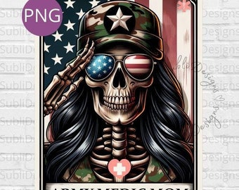 Army Medic Mom PNG, Army Mom png, Tarot Card png, Funny Skeleton png, Woman Skeleton png, Army Tarot Card, Sublimation Designs, Digital File