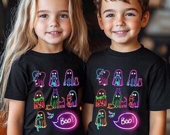 Halloween Neon Png, Ghost Neon png, Spooky Season png, Halloween Ghost Neon png, Neon Boo Ghost, Neon Kids Shirt, Ghost Cat png, Digital
