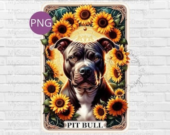 Pit Bull PNG, Pitbull Dog Shirt Png, Pitbull Tarot Card PNG, Tarot Dog png, Tarot Card Dogs, Sublimation Design, Digital Download