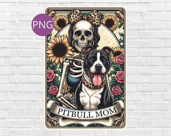 Pitbull Mom Png, Pitbull Mom Tarot Card Png, Tarot Dogs png, Black Pitbull png, Pit Bull Png, Sublimation Designs, Digital Download