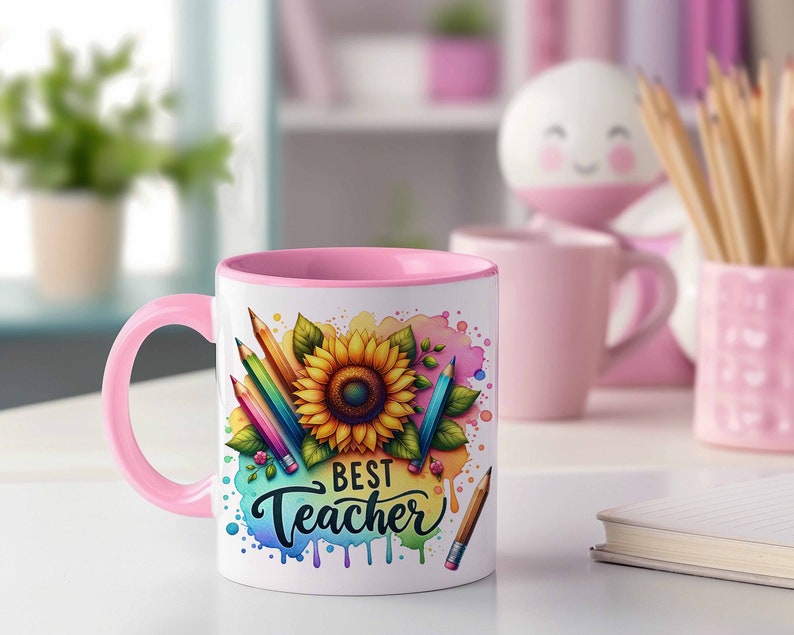 Best Teacher Mug Wrap, Teacher Mug, Teacher Appreciation Mug, Back To school Mug, 11oz and 15oz, Sublimation Design, Digital Download PNG