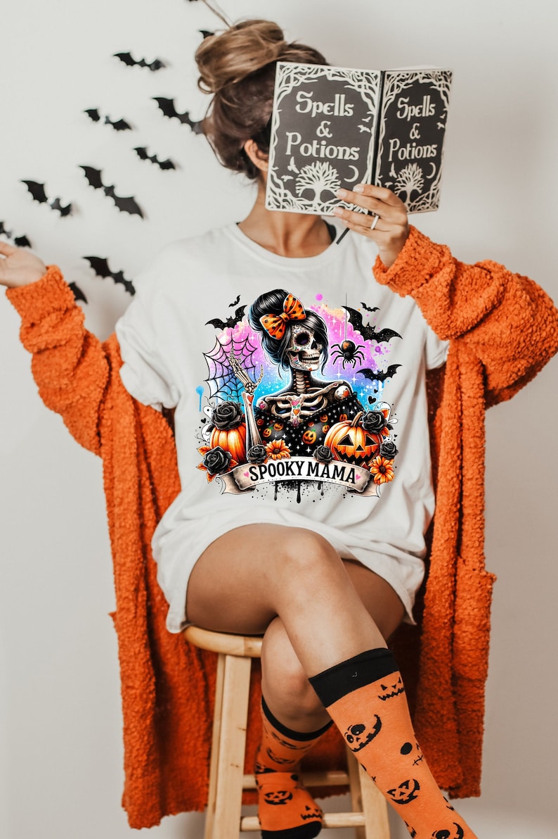 Spooky Mama Png, Halloween Skeleton png, Halloween Shirt png, Spooky Season Png, Halloween Png, Spooky Vibes Png, Sublimation Designs