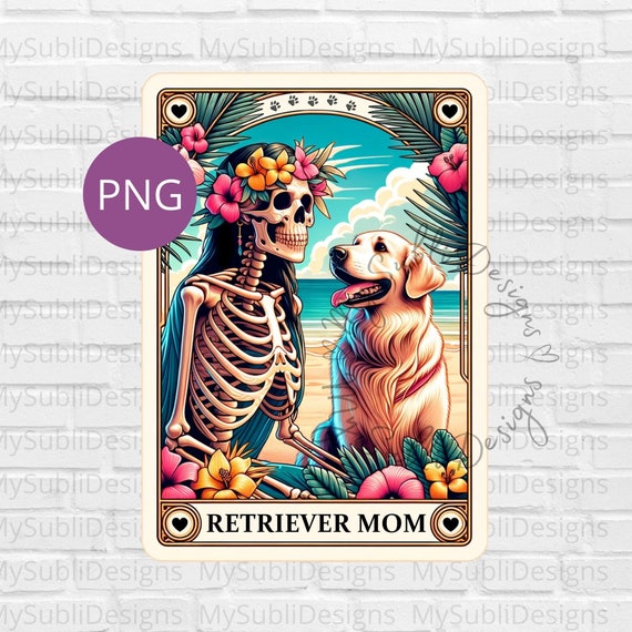 Golden Retriever Mom Tarot Card Png, Tarot Dog png, Golden Retriever png, Tarot Card Dogs, Skeleton Tarot Card png, Digital Download