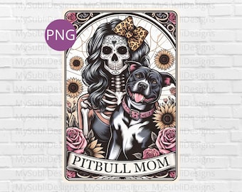Pitbull Mom Png, Pitbull Mom Tarot Card Png, Tarot Dogs png, Black Pitbull png, Pit Bull Png, Sublimation Design Digital Download