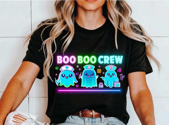 Boo Boo Crew PNG, Halloween Nurse png, Neon Boo Crew png, Spooky Nurse png, Neon Halloween png,  Nurse Shirt Designs, Ghost Nurse Png