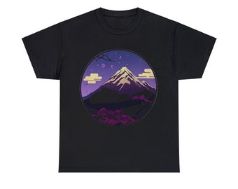 Mountain T-shirt | Mount Fuji t-shirt | Hiking T-shirt | nature t-shirt | night t-shirt | moon t shirt