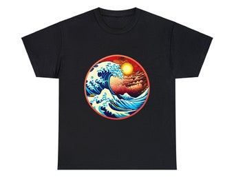 Camiseta unisex | Camiseta colorida del diseño de la puesta del sol | Camiseta de verano | Camiseta de playa | camiseta moderna