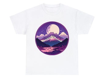 Mountain T-shirt | Mount Fuji t-shirt | Hiking T-shirt | nature t-shirt | night t-shirt | moon t shirt