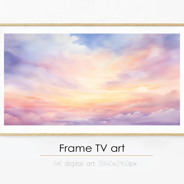 Frame art TV abstract | watercolor painting | Dreamy sky