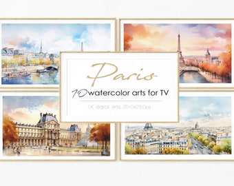 Akvarellmålningar av Paris | Samsung The Frame TV