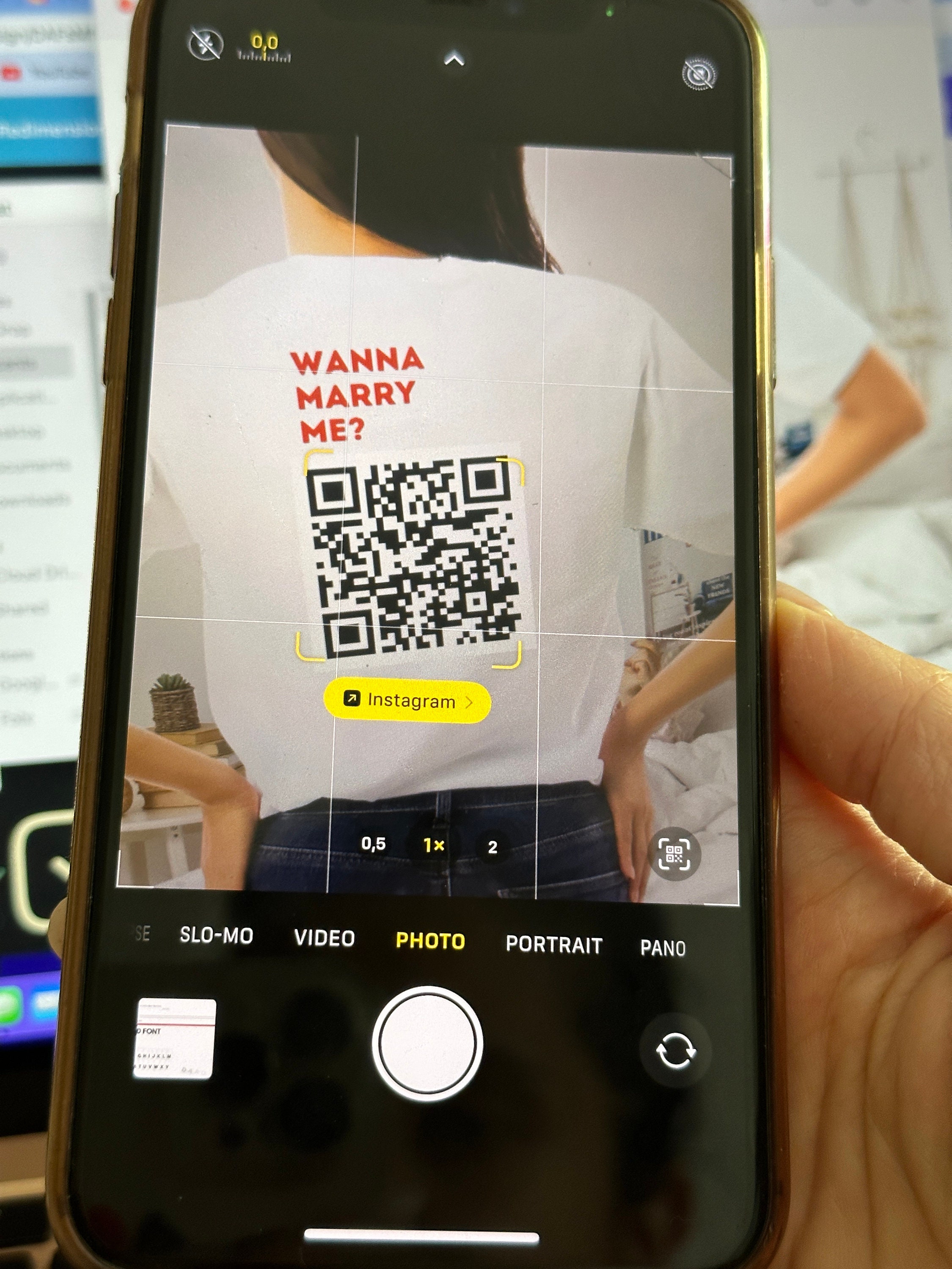 Personalized QR Code Wanna Marry Me Unisex T-shirt / Viral Instagram T ...