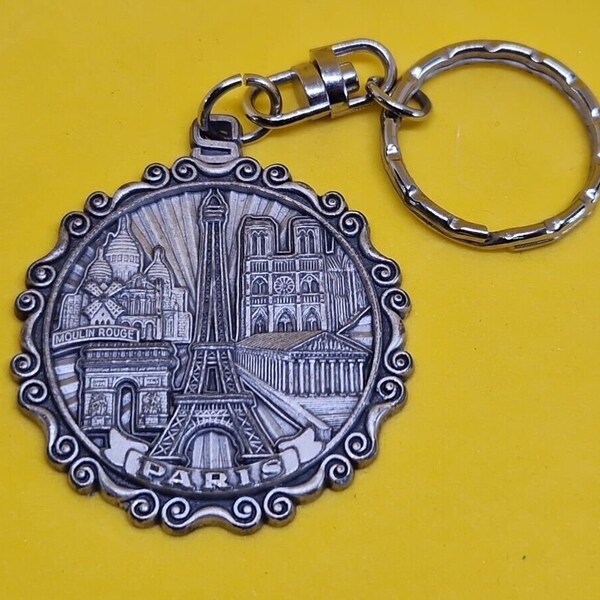 Keyring Key Ring - Vintage Paris Eiffel Tower (Metal) Made In France