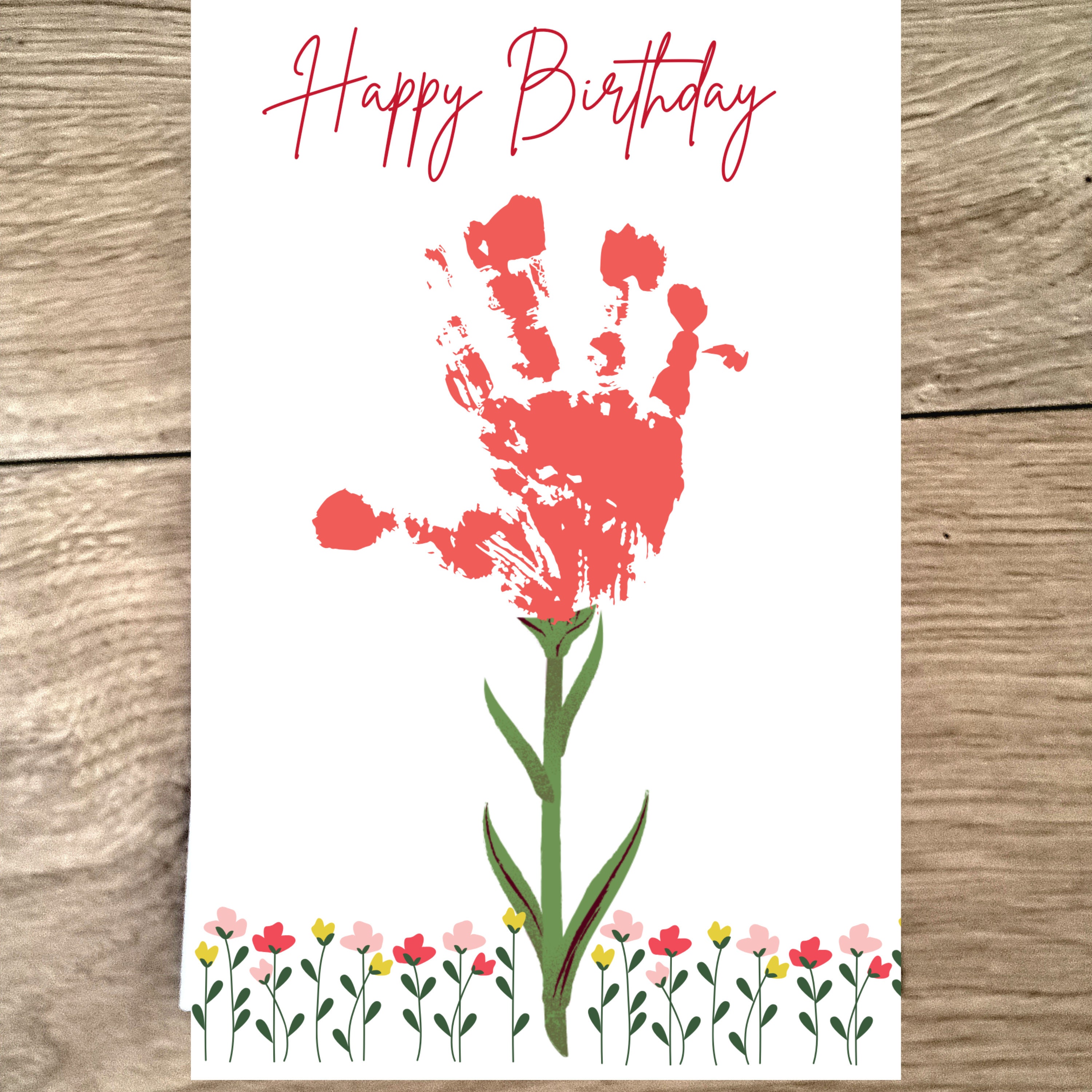 Exquisite Flower Handprint Card Abstract Concept Exquisite Flower Handprint Card Abstract Concept