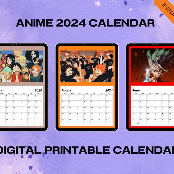 Anime 2024 Calendar Etsy