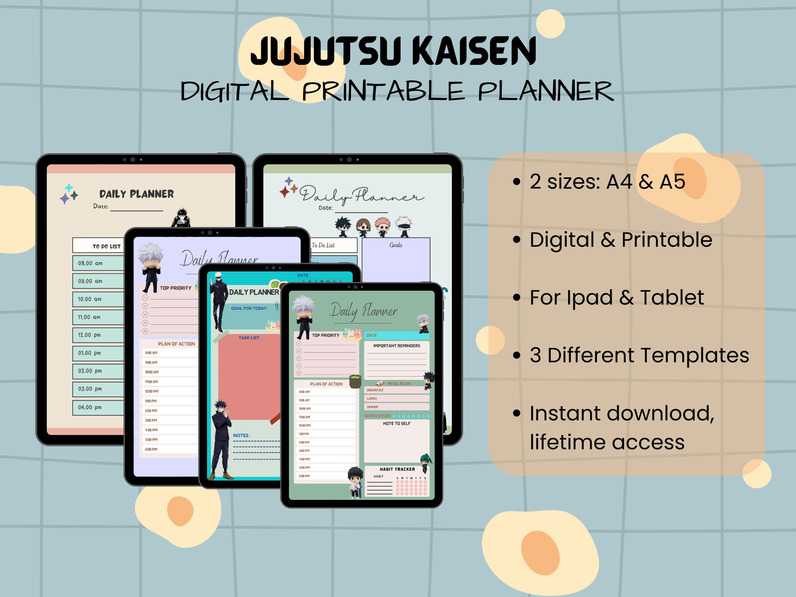 Anime Themed Planner, Anime Manga Planner, Printable Anime Planner ...