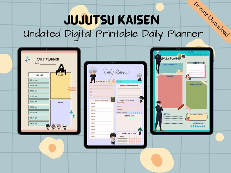 Anime Themed Planner, Anime Manga Planner, Printable Anime Planner ...