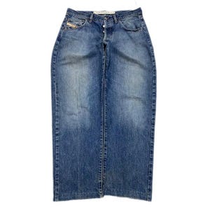 Y2k 2000s Vintage Diesel faded blue Denim wide leg Jeans - Luxury Fashion Designer Pants