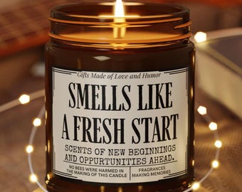 Smells Like a Fresh Start & New Beginnings Candle Gift Set, New Chapter Gift, New Job Gift, Sobriety Gift, New Home Gift, Housewarming Gift