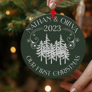 Couples Christmas Ornament - Personalized Couple Names Christmas Ornament - Our First Christmas Together - New Couple Gift