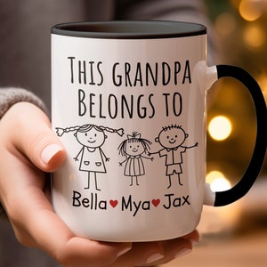 This Grandpa Belongs To Mug, Custom Grandpa Gift, Grandpa Coffee Mug, Grandpa Coffee Cup, Grandpa Gift From Grandkids, Custom Grandpa