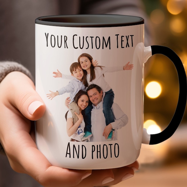 Custom Coffee Mug with Photo, Personalized Picture Coffee Cup, Anniversary Mug Gift for Him , Customizable Text Mug to Men, gift for dad