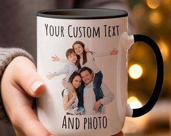 Custom Coffee Mug with Photo, Personalized Picture Coffee Cup, Anniversary Mug Gift for Him , Customizable Text Mug to Men, gift for dad