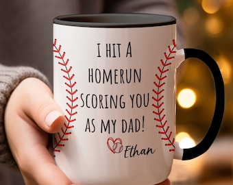 Custom Fathers Day Baseball Personalized Gift for Dad First Fathers Day Gift, custom baseball dad mug, gift for dad, custom dad gift,