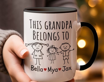 This Grandpa Belongs To Mug, Custom Grandpa Gift, Grandpa Coffee Mug, Grandpa Coffee Cup, Grandpa Gift From Grandkids, Custom Grandpa