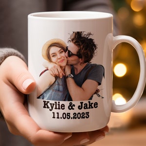 Personalized Couples Photo Mug, Personalized Anniversary Photo Mug, Photo Mug Personalized, Mug With Photo and Text, Custom Photo Mug gift