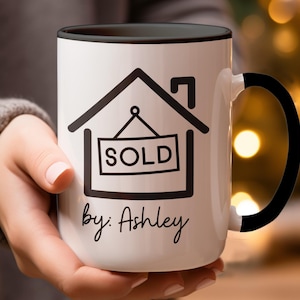 Personalized Coffee Mug for Real Estate Agents, Realtor Coffee Cup, Gift for Real Estate Closing, Custom Realtor Mug, Sold By REA Custom
