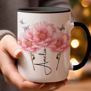 Peony Mug, Peony Gifts, Peony Coffee Mug, Peony Cup Personalized, Peony Coffee Cup, Peony Gifts For Women, Peony Flower Mug Cup,
