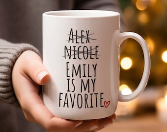 Custom Funny Favorite Child Mug, Christmas Gift for Mom, Favorite Son, Favorite Daughter, Personalized Mom Mug, Mom Gift, Mothers Day