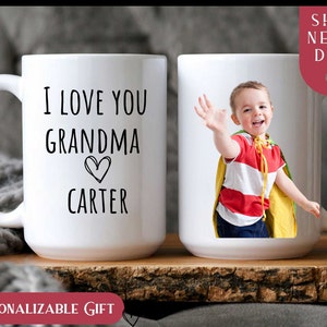 First Time Grandma Photo Mug, New Grandma Gift From Baby, I Love You Grandma, Custom Photo Grandma Mug, Mother's Day Gift For