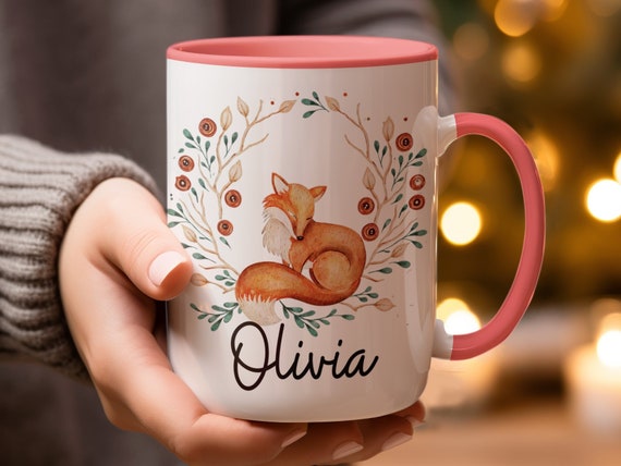 Fox Mug Orange autumn mug, Fox illustration, Fall mug for coffee lover, fox mug, fox gift, woodland animals, coffee fox mug, fox gift mug