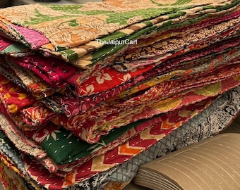 Wholesale Lot Of Indian Vintage Kantha Quilt Handmade Throw Reversible Blanket Bedspread Cotton Fabric BOHEMIAN quilt