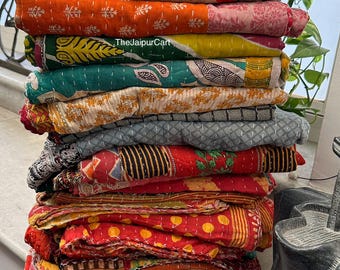 Wholesale Indian Kantha Quilt: Vintage Handmade Reversible Throw Blanket