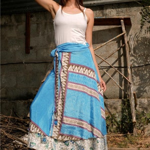 Wholesale Lot Of Vintage Handmade Silk Wrap Skirt, Bohemian, Floral Hippie Boho skirt, summer skirts, Maxi Reversible (Assorted Colors)