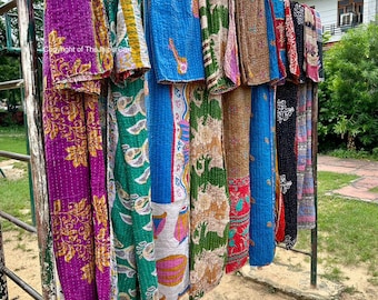 Indian Vintage Kantha Quilt Handmade Throw Reversible Blanket Bedspread Cotton Fabric BOHEMIAN quilt
