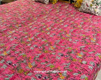 Indiase kantha-deken, Indiase katoenen kantha-quilts, Kantha-sprei, 100% katoen, handblokkantha-quilt, Gudari-katoen