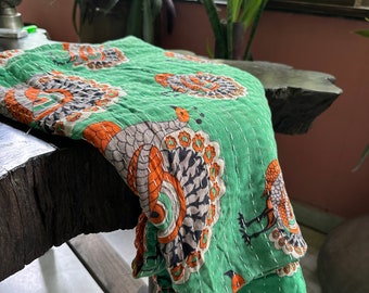 Lote al por mayor de colcha Kantha vintage india hecha a mano manta reversible colcha tela de algodón colcha boho