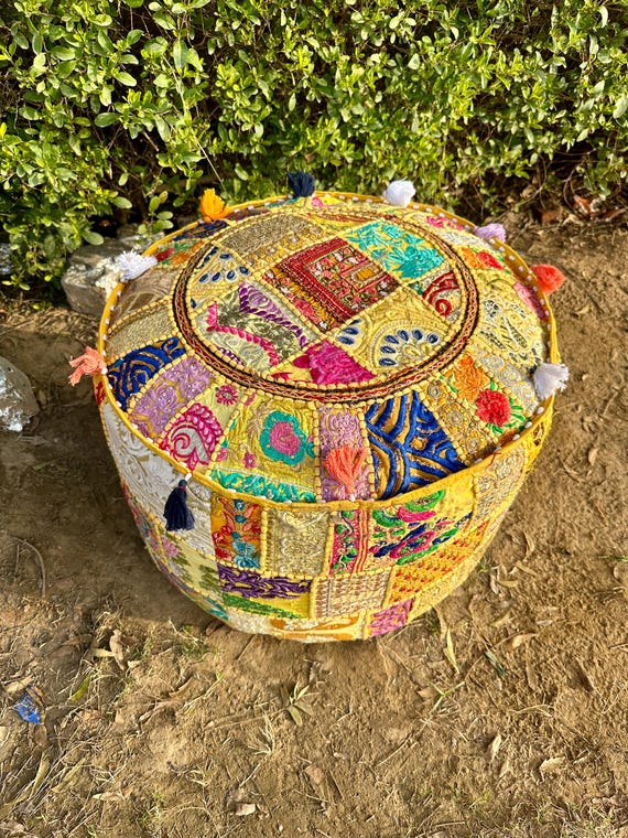 Riesengroßer Boho Ottoman Pouf Überzug Stuhl Dekokissen Boho Boho Pouf Hocker Stuhl Pouffe Sitzsack Bodenkissen Sitzkissen