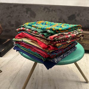 Used sari Used saree recycled Up cycled sari for home decor party decor theme wedding fabric Bollywood parties vintage sari fabric Art Silk