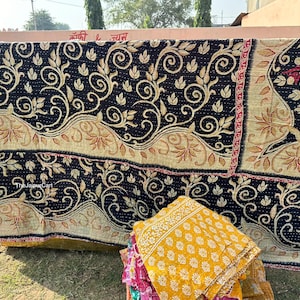 Wholesale Lot Of Indian Vintage Kantha Quilt Handmade Throw Reversible Blanket Bedspread Cotton Fabric BOHEMIAN quilt Boho Quilts For sale