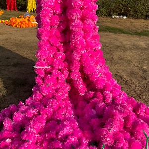 50 Pc SALE ON Indian Marigold Flower Artificial Decorative Deewali Marigold Flower Garland Strings for Christmas Wedding Party Decoration